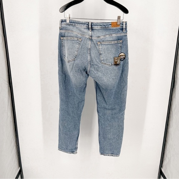 Zara Destroyed Cropped Jeans with patches on the back - Picture 4 of 4
